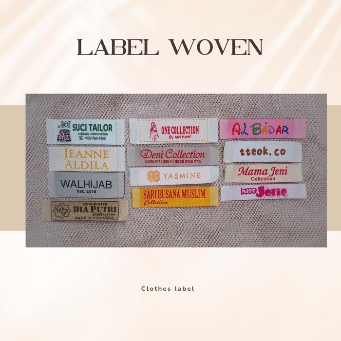 

Label Baju/ Label Baju Woven Damask/ Label Rajut/ Label Bordir