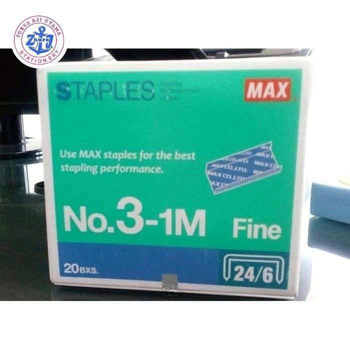 

ISI STAPLES MAX NO. 3.harga 1 box..isi 20 pack kecil