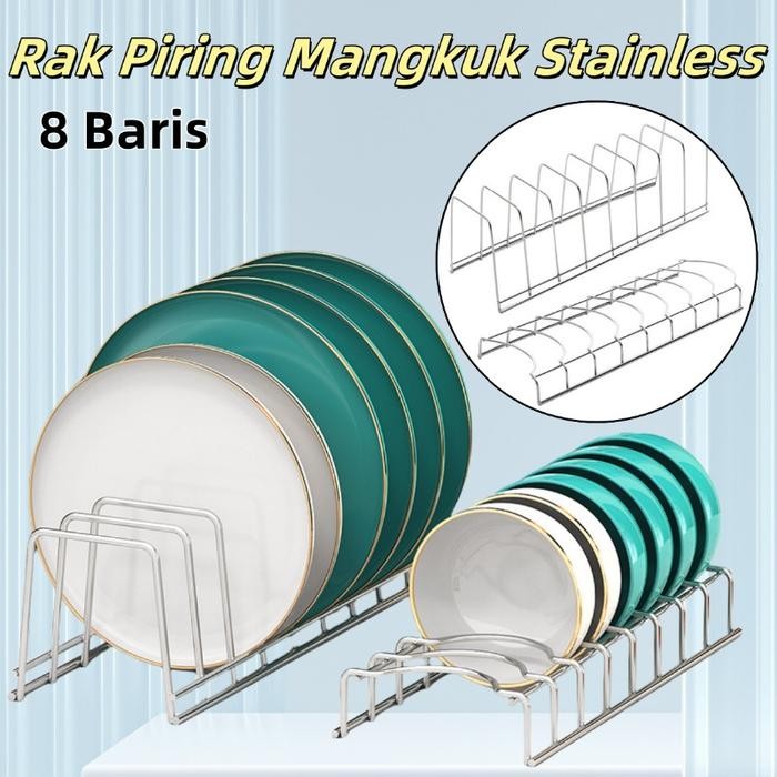 Vinnatsu Rak Piring Mangkuk Stainless/.Rak Piring Stainless Minimalis/Stainless Rak Piring