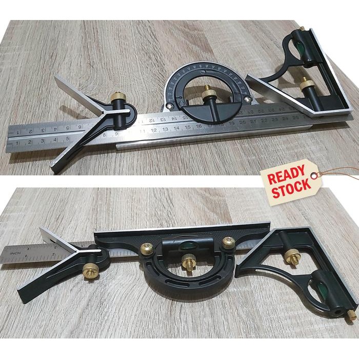 

Penggaris Multifungsi 3 in 1 Adjustable Angle Ruler Set 30cm SILVERLINE