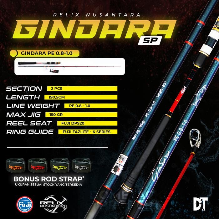 RELIX NUSANTARA GINDARA Joran Pancing I ROD Jigging Spinning Ultralight Overhead PE 0.8 1.0 1.5 2.5