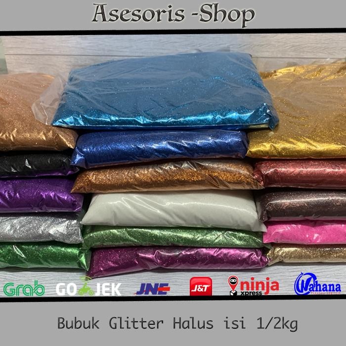 

Bubuk Glitter 1/2 kg Glitter Bubuk Glitter Warna Warni Glitter Powder Bubuk Glitter Hiasan 500 gr