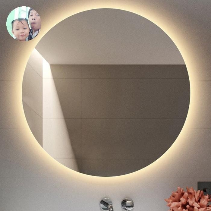 Mirror Led Cermin Dinding Cermin Kamar Mandi Cermin bulat round led Lampu