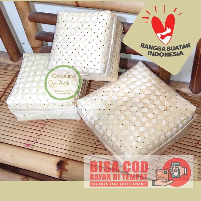 Sokase Besek Kaki Anyaman Bambu Untuk Hampers Hantaran 30X30 Cm