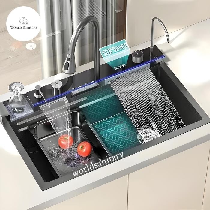 Kitchen Sink Luxury LED Josida Bak Cuci Piring Black 7545