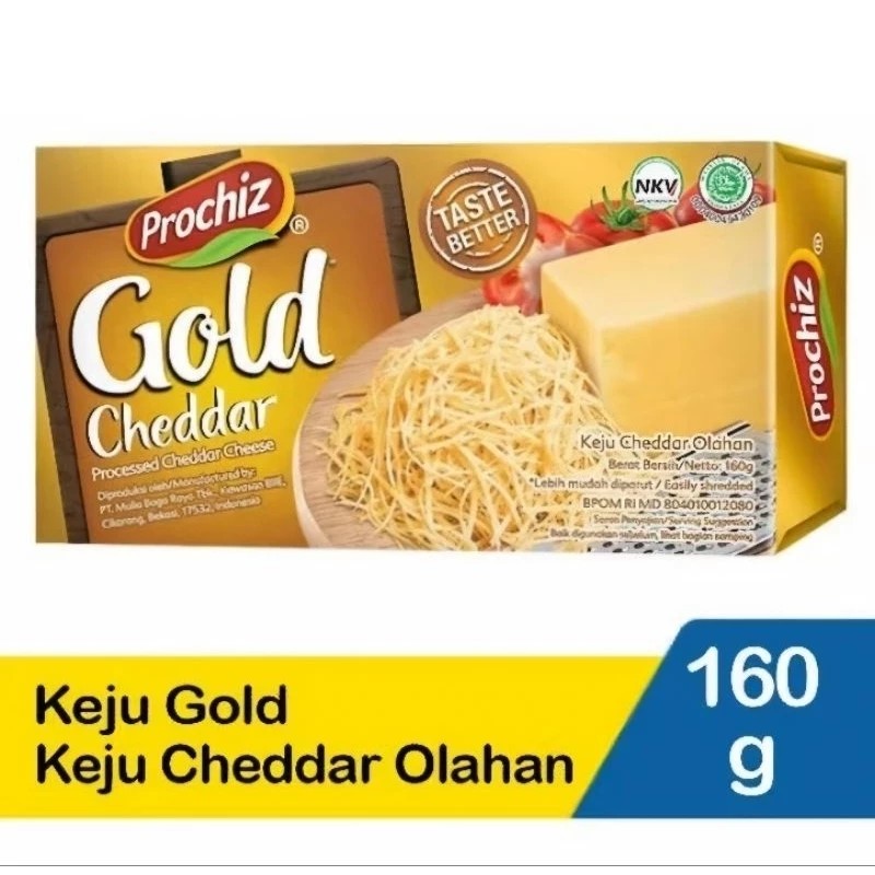 

PROCHIZ GOLD Keju Cheddar Olahan 160gr Prochiz Gold Keju Cheddar Olahan 160gr