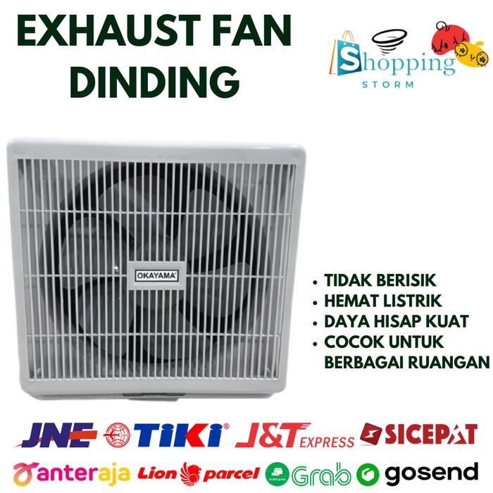 Exhaust Fan Dinding Blower Angin 10 Inch dan 12 Inch Hexos Penyedot Udara Hexos Dinding Kipas Angin