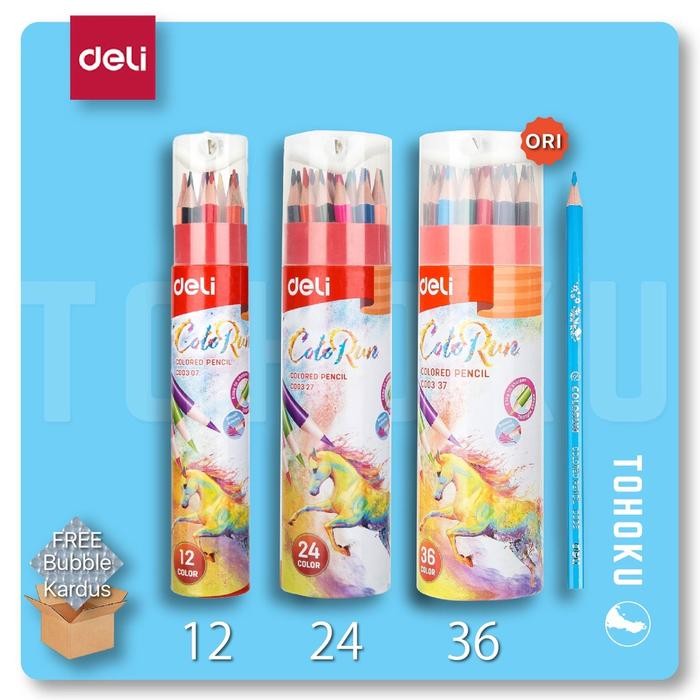 

Deli Pensil Warna Tabung 12/24/36 Warna Dengan Bonus Rautan Pensil Pada Box EC00307