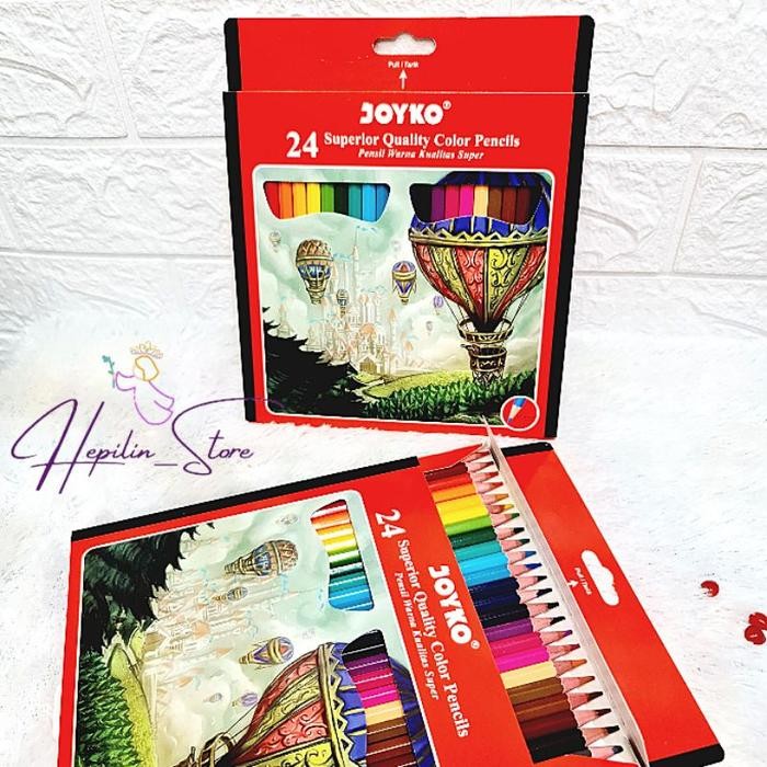

Pensil Warna Panjang Joyko 24 Warna / Color Pencils 24 Panjang Woodless / Pensil Warna Erasable