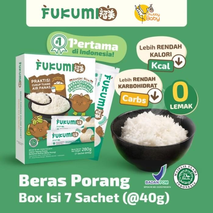 

Glx Fukumi Beras Porang Box Isi 7 Sachet 280g Praktis & Rendah Kalori Kcal Lebih Rendah Karbohidrat