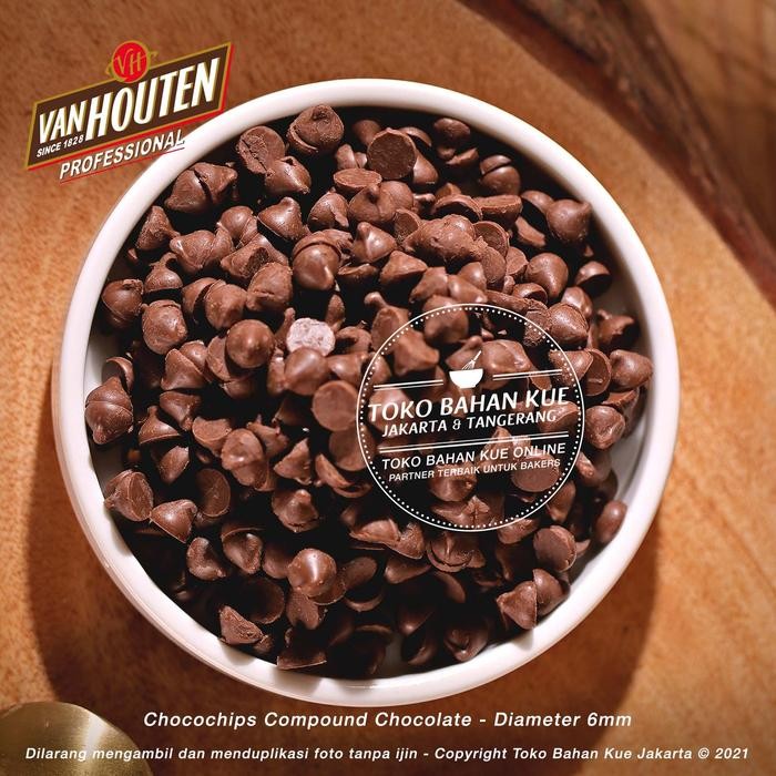 

FyZ Van Houten - Semi Sweet COMPOUND Chocochips 100gr Choco Chips Cokelat Chocochip