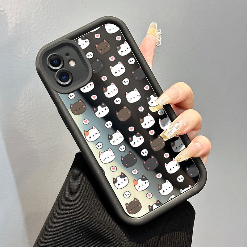 Casing Hp iPhone 11 Pro Max 12 Pro Max 13 Pro Max 14 Pro Max 15 Pro Max Case Kucing kartun Pria Popu