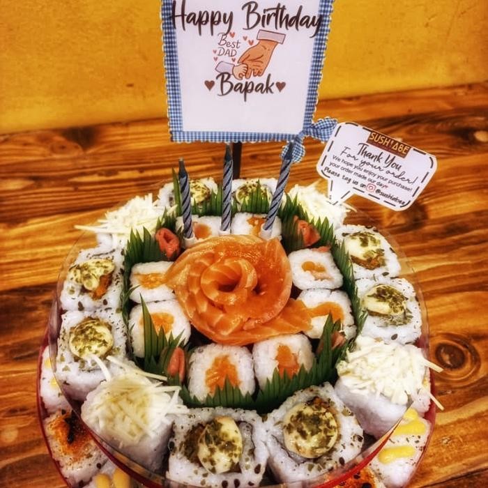 

Birthday sushi cake