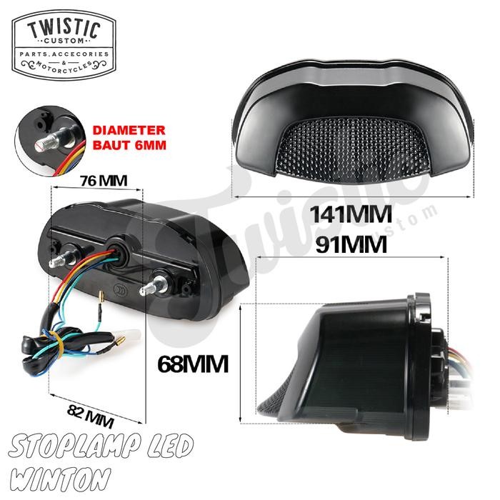Stoplamp Lampu Rem Winton 3In1 Honda Cb650R Cbr650R Cb150R Cb 650R Neo Gratisongkir