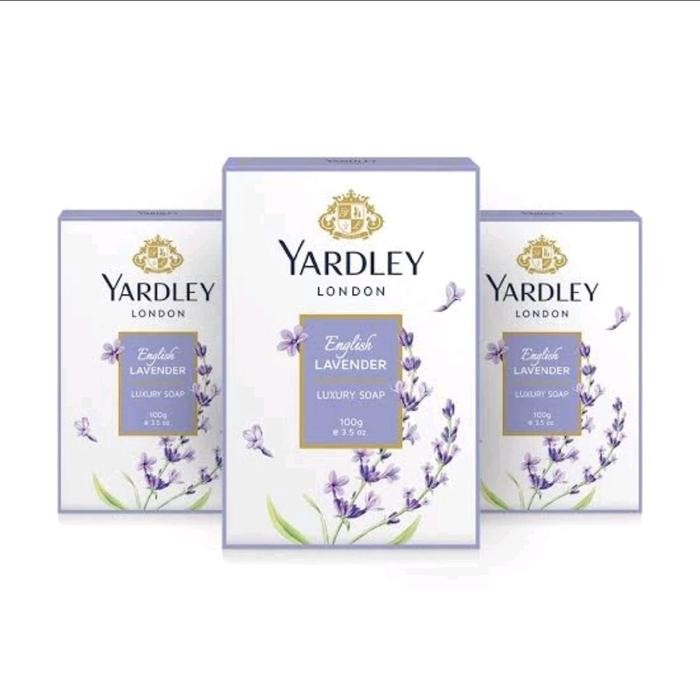 Yardley London Luxury Soap 3X100Gr English Lavender, English Rose, Red Roses Sabun Mandi Batang Bar