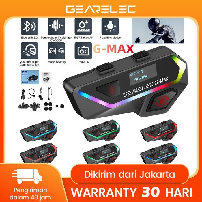 Special Price G-Max Bluetooth Headset Helm Sepeda Motor 6 Orang Intercom 2000M