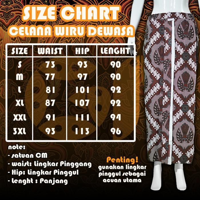 Celana Jarik Wiru Pria Dewasa Pakaian Adat Jawa Terbatas