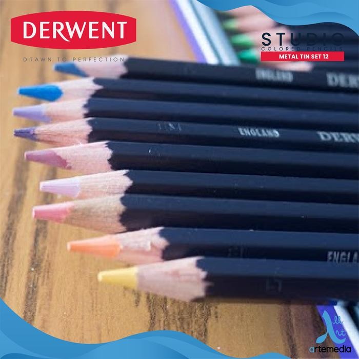 

Pensil Warna Derwent Studio 12 Pencil Color Metal Tin Set Gratisongkir