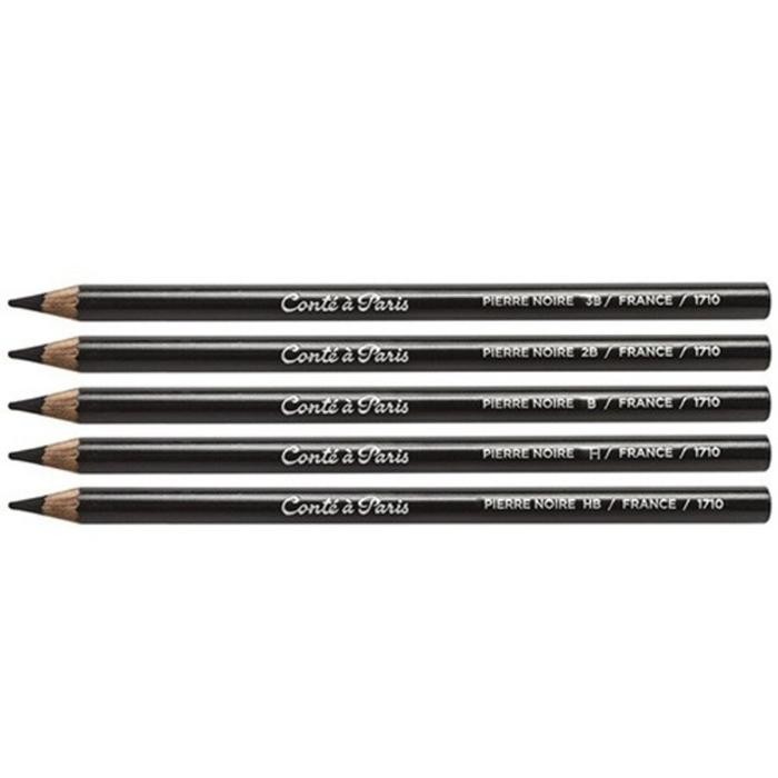 

Conte Paris Pierre Noire Pencil Round H, Hb, B, 2B, 3B Sketch Gratisongkir