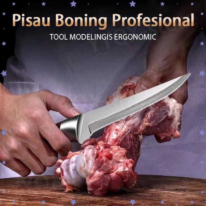 Pisau Dapur Pisau super tajam baja asli import Stainless Steel Daging Boning Knife Tajam Dapur