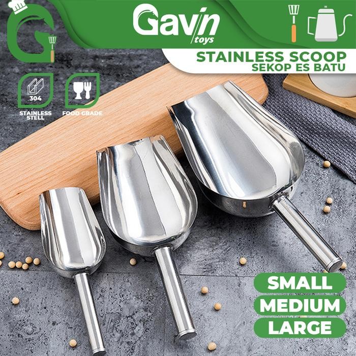 Serokan Es Batu Stainless Besar Sendok Beras Ice Scoop Large 12 inch