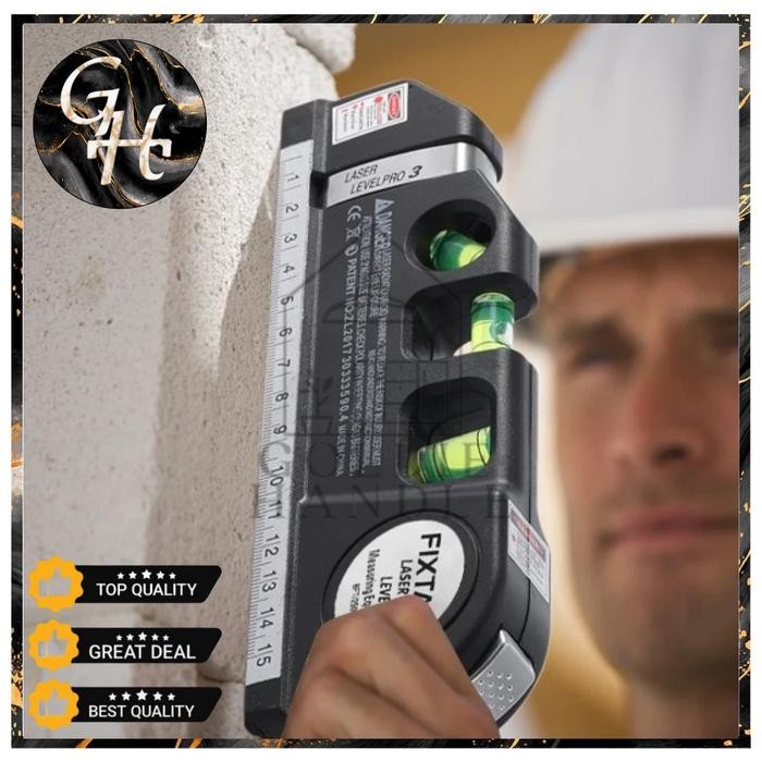 Waterpass Laser Level Pro 3 Penggaris Laser Waterpass Meteran Laser 250 Cm Laser Level Pro 3