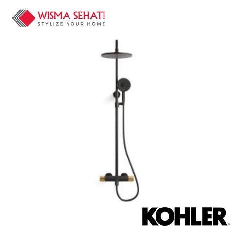 KOHLER Occasion Thermostatic 3-Way Shower Column Black EX27033T-9-BMB