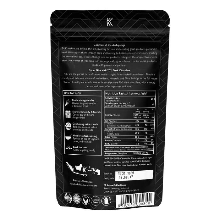 

Ger Krakakoa - Gourmet Nibs, 70% Dark Chocolate / Coklat Hitam