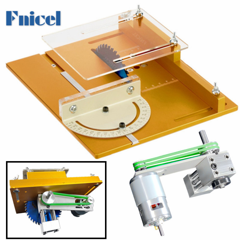 Mini Table Saw Lifting Spindle and Ball Bearing Spindle Motor Set Woodworking Cutting Polishing Spin
