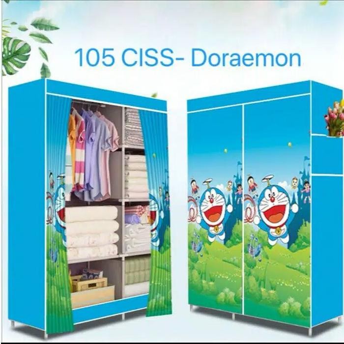 LEMARI PAKAIAN/LEMARI BAJU/RAK BAJU/RAK SERBAGUNA/PORTABLE CLOTH RACK 105 CISS BUKA SAMPING/KARAKTER