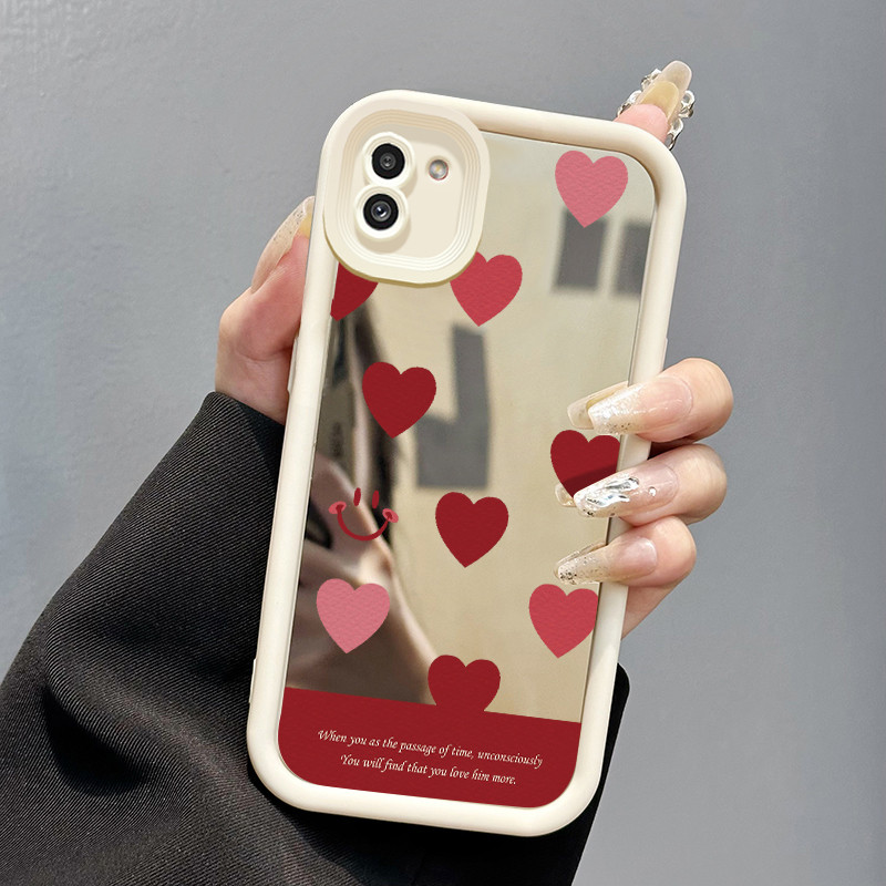 Casing Hp Samsung Galaxy A03 Core A02 M02 Case Smiley and Hati Populer Kesing cermin Silikon Cesing 