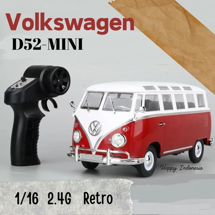 RC Car Mobil Van VW Combi Volkswagen Kombi D52 Mini 1/16 Mainan Anak