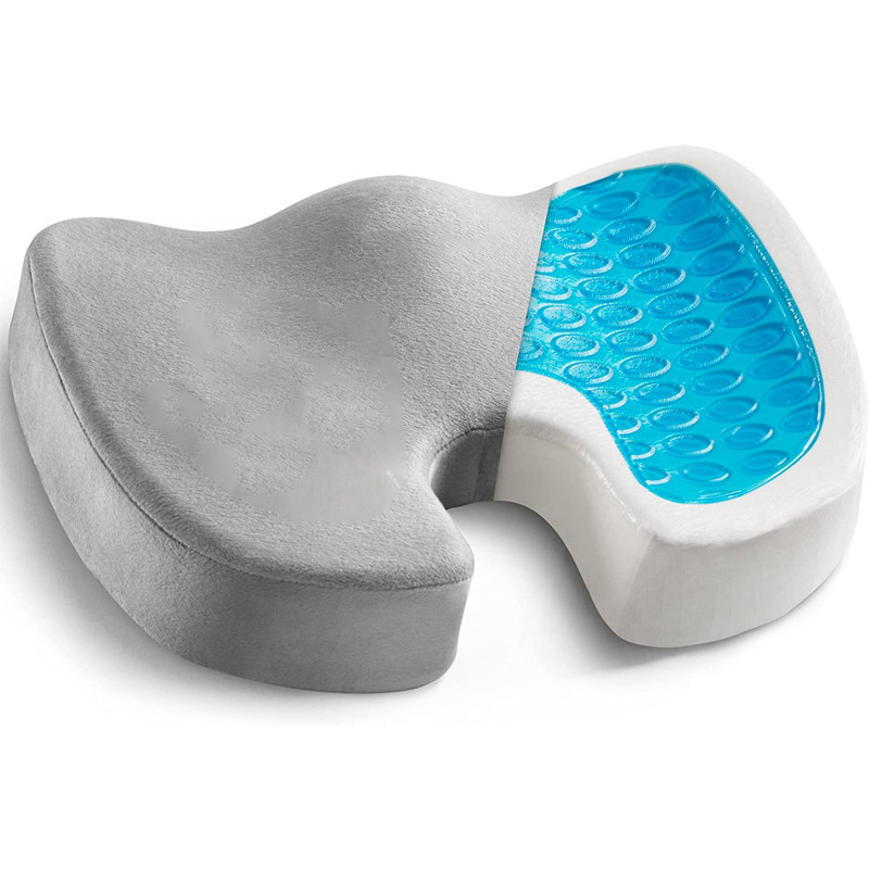 Gel Cushion Non-slip Gel and Memory Foam Coccyx Cushion Office Chair Cushion Car Cushion Sedentary