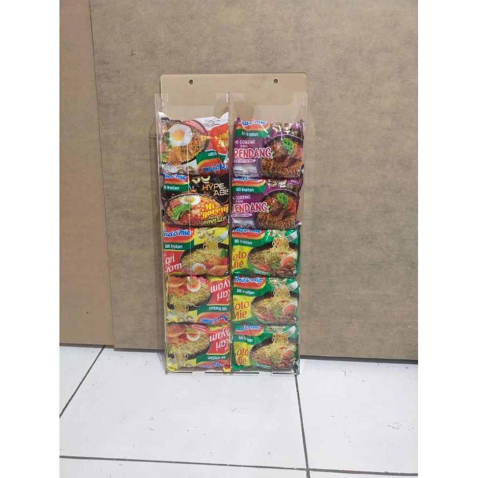 akrilik tempat mie/display mie instan/wadah mie/rak mie