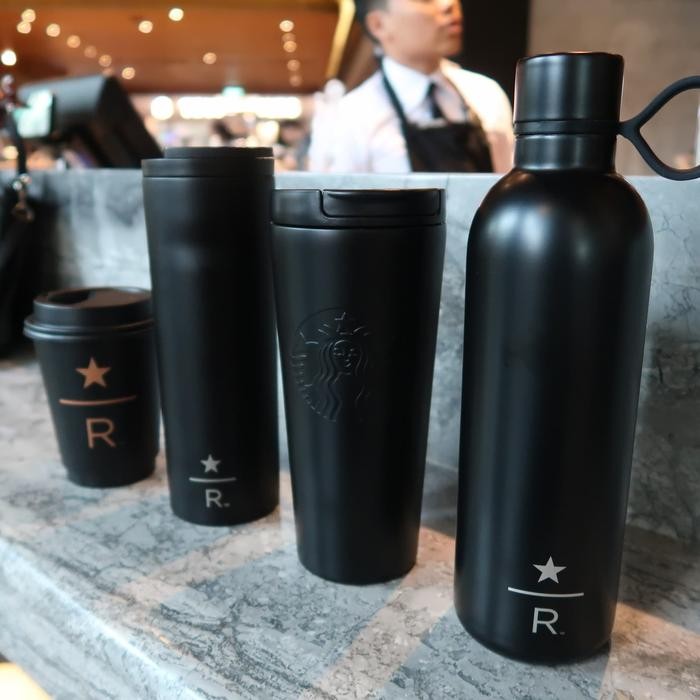 Tumbler Black Starbucks and Reserve + Card + PB + Gold Clip