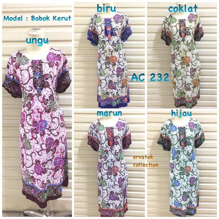 Daster Anggrek AC 232 Bobok Kerut Baju Tidur Piyama Batik Katun Rayon