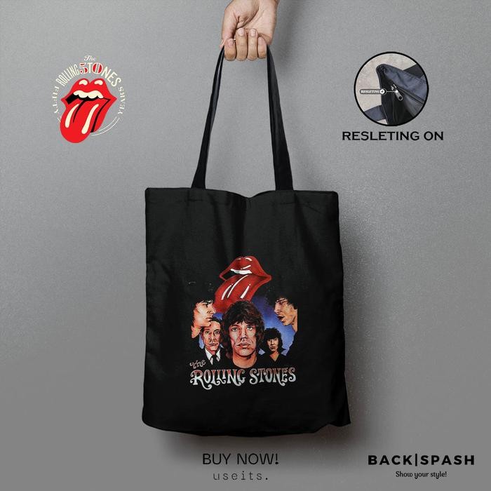 Tas Totebag Band The Rolling Stones Custom Pria Wanita - THS THD