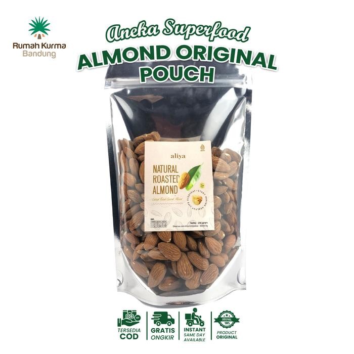 

Almond Panggang Kupas Original Cemilan Kemasan Pouch Premium