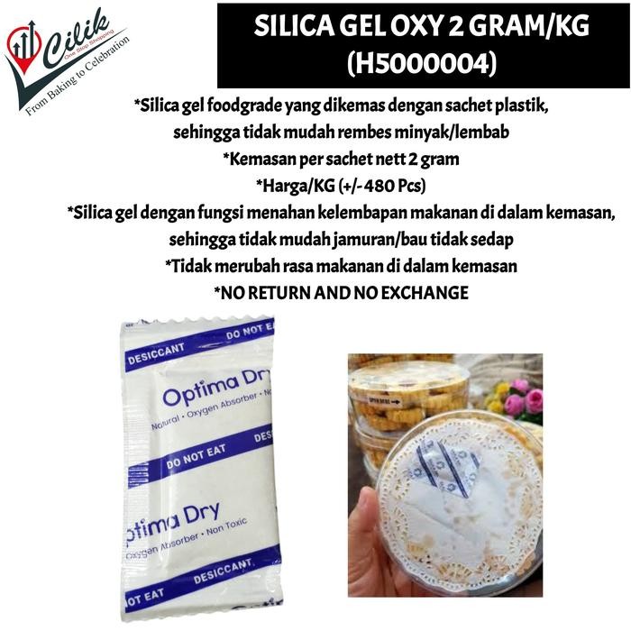 

silika+silica+gel+oxy+2 gram+pengawet+food grade+aman+kemasan+anti jamur+anti