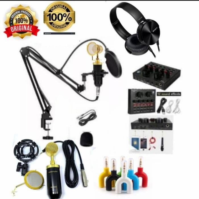 Paket BM 8000+Soundcard V8S karaoke YouTube