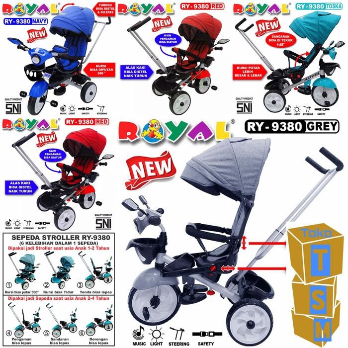 Sepeda Stroller Roda Tiga Royal 9380 Bisa Rebah