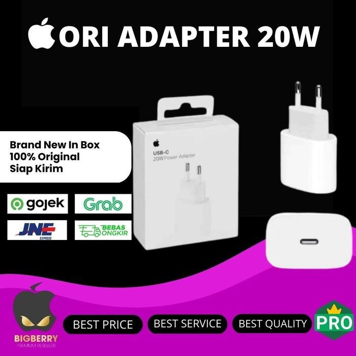 (Original) Usb-C 20W Power Adapter Iphone Fast Charger Ibox Resmi