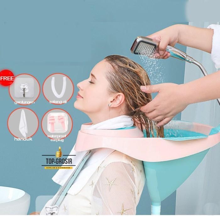 Wasbak Keramas Cuci Rambut Ibu Hamil Lansia Baskom Silikon Portable