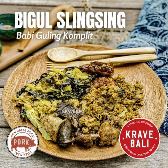 

TERMURAH BIGUL SLINGSING BABI GULING MAKANAN KHAS BALI ASLI 200 GR READY STOCK