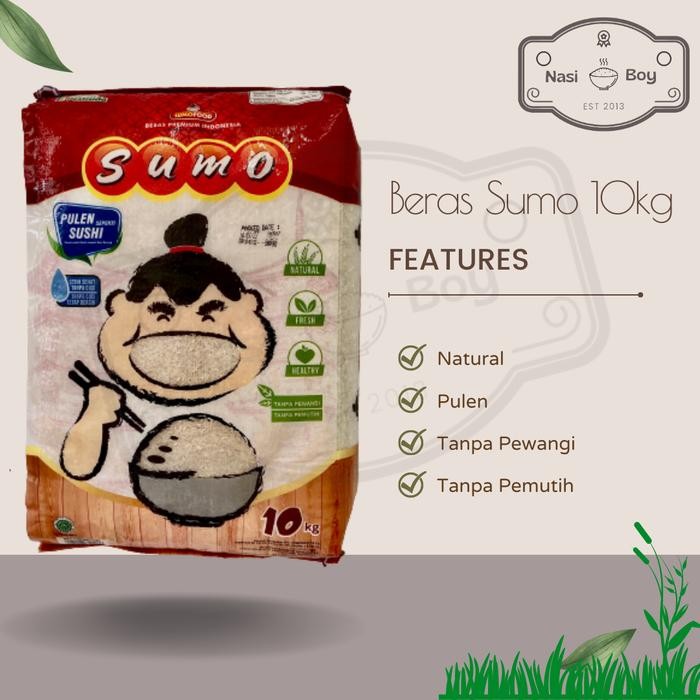 

Laura.Mart1 Sumo Beras Sumo Merah 10Kg - Halus Pulen Tanpa Pewangi & Pemutih - Kualitas Premium -