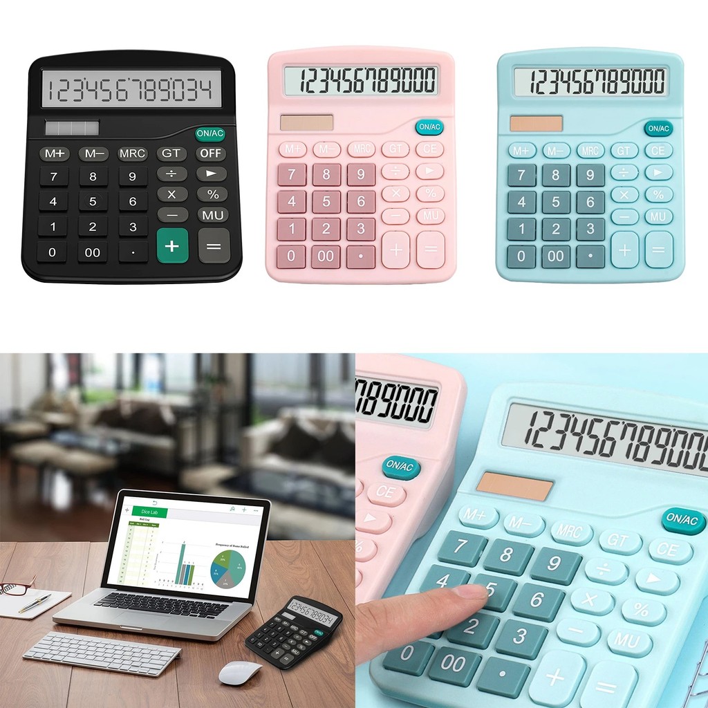 

12 Digits Electronic Calculator Solar Calculator Dual Power Supply Calculator for Home Office School
