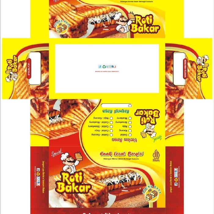 KEMASAN ROTI BAKAR MOTIF UKURAN 2097,5 CM ISI 100 PCS / BOX ROTI BAKAR / WADAH ROTI BAKAR / DUS ROTI