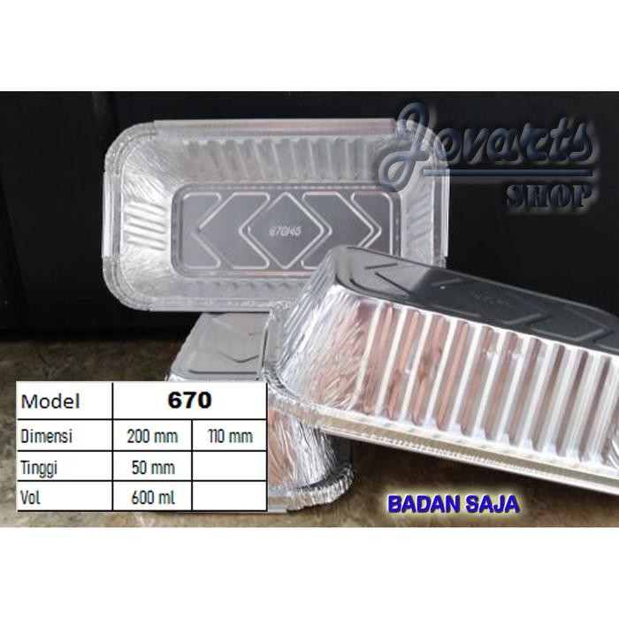 ALU FOIL 670 / 680 PERSEGI 20 x 11 Cup Aluminium Alumunium