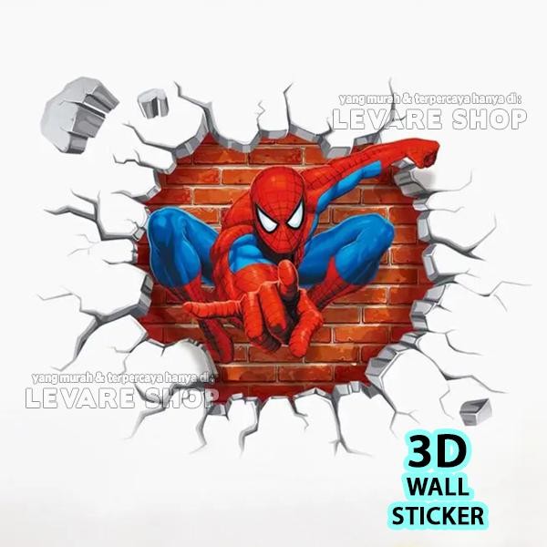 3D Wall Sticker Spiderman - Stiker Dekorasi Dinding Tembok Kamar Anak