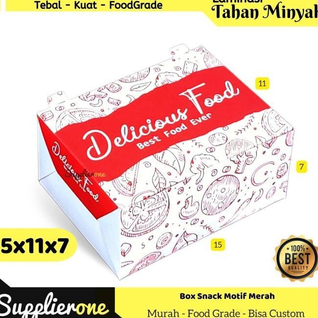dus snack motif 15x11x7 / dus kue / dus cemilan / box kemasan snack